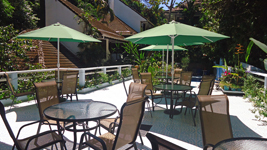 deck chairs and tables